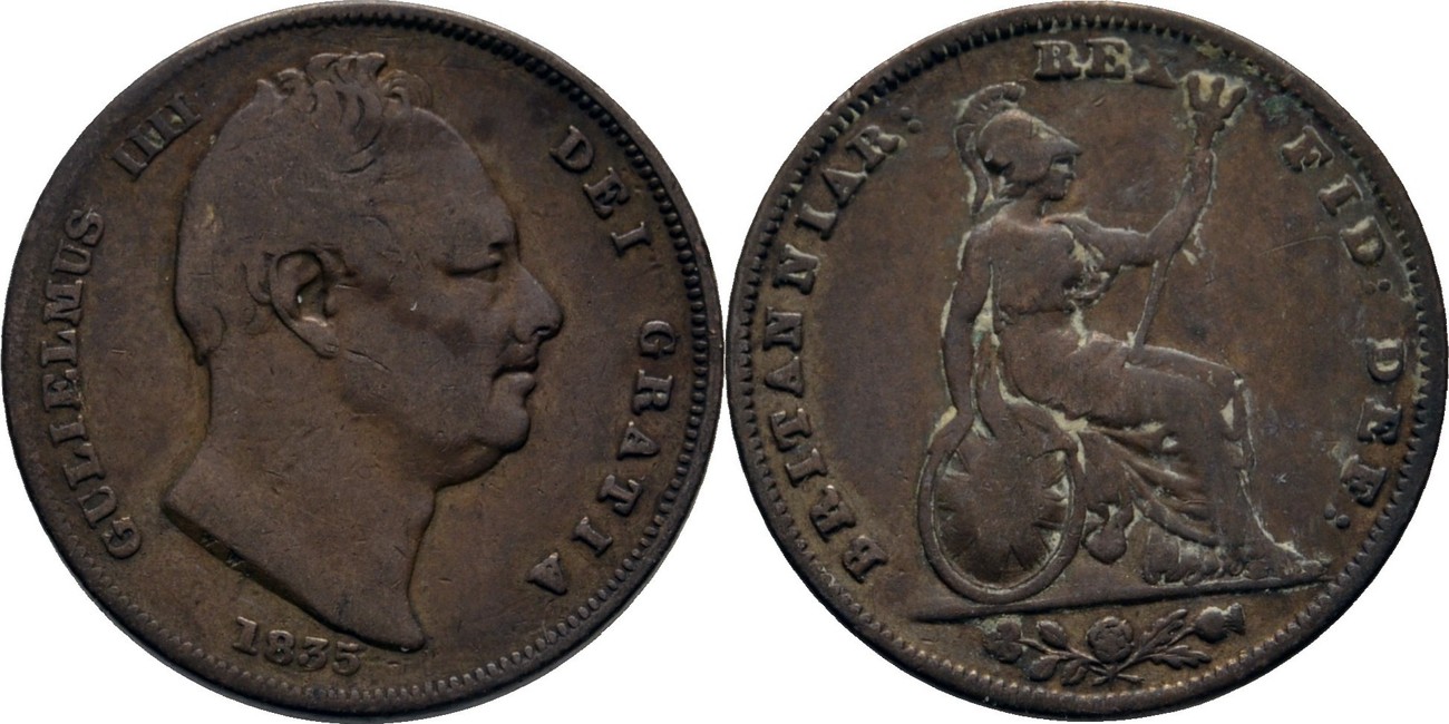 Großbritannien Farthing 1835 William IV., 1830-1837. VF- | MA-Shops