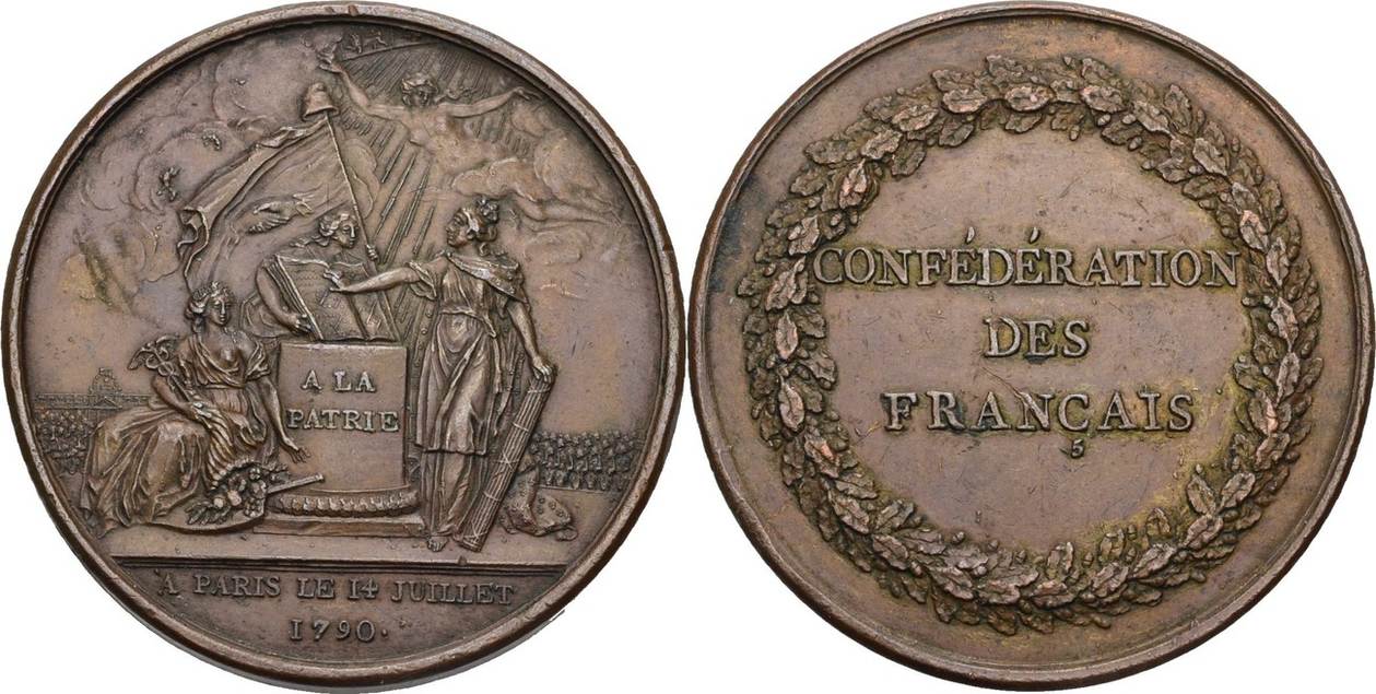 Frankreich Medaille 1790 Konstitutionelle Monarchie 1789-1792 kl ...