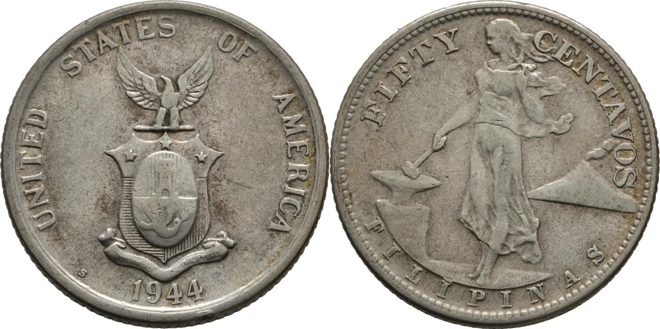 Philippinen 50 Centavos 1944 EF MA Shops