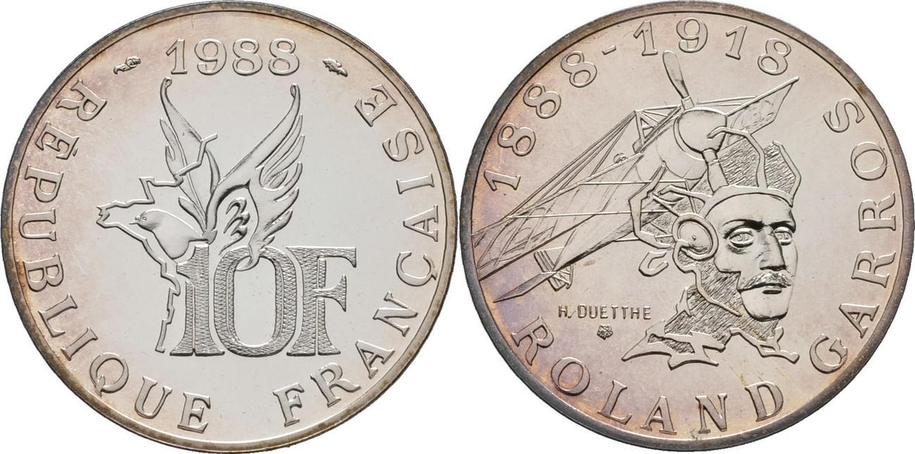 Frankreich 10 Francs 1988 Roland Garros