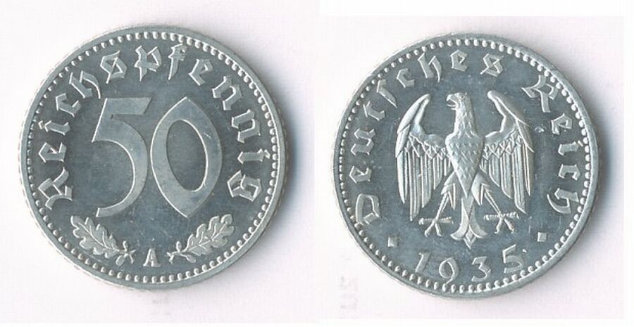 50 пфеннигов 1935 цена монета плата цена