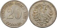 20 Pfennig 1876 E Deutsches Reich  fast Stempelglanz