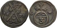 Braunschweig Calenberg Hannover Ausbeute 3 Pfennig Johann Friedrich, 1665-1679 -