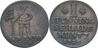 Braunschweig Wolfenbüttel Pfennig August Wilhelm, 1714-1731. -