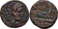 RÖMISCHE Republik Quadrans Cn. Domitius Calvinus or Ahenobarbus. 128 B.C. -