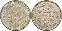 Niederlande 25 Cents Wilhelmina 1890-1948. -