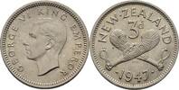 Neuseeland 3 Pence Georg VI.,1936-1952. -