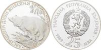 25 Lewa 1989 Bulgarien  offen, Kontaktmarken, polierte Platte