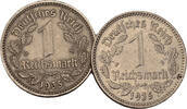 Deutsches Reich 1 Reichsmark 2 Stück -