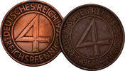 Deutsches Reich 4 Reichspfennig 2 Stück -
