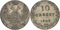 Polen Russland 10 Groszy Nikolaus I., 1825-1855. -