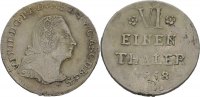 Anhalt Bernburg 1/6 Taler Victor Friedrich, 1721-1765. -