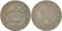 Griechenland 10 Lepta George I. -