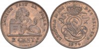 Belgien 2 Centimes Leopold II. -