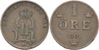 Schweden 1 Öre Oscar II. -