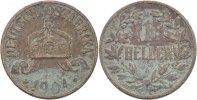 Deutsch Ostafrika 1 Heller Wilhelm II. -