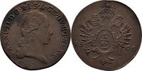 RDR Ungarn Siebenbürgen Karlsburg 1/2 Kreuzer 1800 Franz II./I., 1792-1835 AU