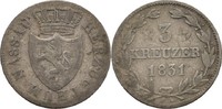 Nassau 3 Kreuzer Wilhelm, 1816-39 -