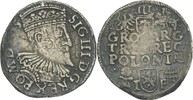 Polen Wschowa Fraustadt Dreigröscher Trojak Sigismund III., 1587-1632 -