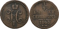 Russland Ekaterinburg 1/2 Kopeke Nikolaus I., 1825-1855. -