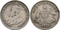 Australien 3 Pence George V., 1910-1936 -