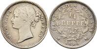British India 1/4 Rupee Victoria, 1837-1901 -
