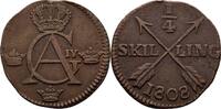 Schweden 1/4 Skilling Gustav IV. Adolf, 1792 - 1809 -