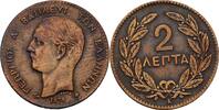 Griechenland 2 Lepta Georg I. 1863-1913 -