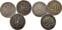 Deutsches Reich 20 Pfennig 3 Stück -