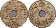 Britisch Westafrika 1 Penny 1936 Edward VIII., fast pr&auml;gefrisch 23.09 US$  +  11.55 US$ shipping