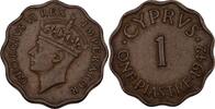 Zypern Cyprus 1 Piastre 1942 Georg VI., ss 78.02 元  ＋  78.02 元 运费