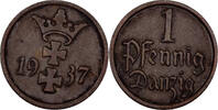 Danzig 1 Pfennig Polen Westpreußen -