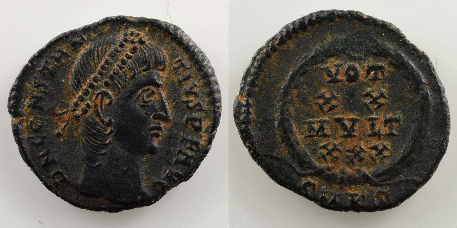 Roman empire 342-348 n. Chr. Constantius II (324-361) Centenionalis ou  Nummus R/ VOT XX MVLT XXX (Cyzique / Cyzicus, 6° officine 342-348) SUP EF |  MA-Shops