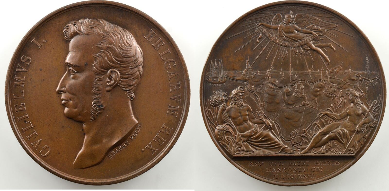 Бронза 50 мм. Medal Coin Bronze. Bronze Coin. Гравюра на меди, Германия, около 1813 - 1815 года, прижизненный портрет..