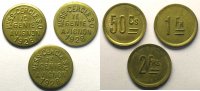 Tokens and Medals Tokens of Messes and Military Circles 7° Génie, Avignon Elie 15.4, 15.5, 15.6 50 c, 1F, 2F Lt, R 20mm Avignon, 1928 TTB+/SUP -