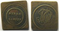 Tokens and Medals Mining Numismatics Anzin, arr. de Valenciennes SVI Cu, Rect. 39x37mm TTB -