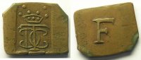 Tokens and Medals Mining Numismatics Fresnes, arr. de Valenciennes SVI Cu, rectangle coin coupés 23x29mm TTB -