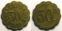 Emergency coins and tokens NANCY (54) Café de la Tête d'Or 30 c Lt, Rf 24mm TTB -
