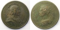 Coins of Lorraine bronze Medals Ferd. de Saint Urbain série des Ducs de Lorraine Jean II d'Anjou bronze 46 mm TTB corrosion au revers -