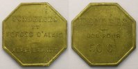 Tokens and Medals 50 cent Mining Numismatics Alès Denrées 50 cent Lt, 8 25mm SUP -