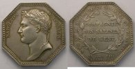 Tokens and Medals Jeton Mining Numismatics Salines de l'Est Jeton octogonal en argent Napoléon I TTB -