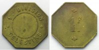 Tokens and Medals Tokens of Messes and Military Circles Cantines des casernes parisiennes (2nd Empire) 1 F Caserne des Célestins Lt, oct 22,5mm TTB+ -
