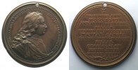 Coins of Lorraine bronze Medals Ferd. de Saint Urbain série des Ducs de Lorraine Nicolas d'Anjou 2° type bronze 47 mm TTB+/SUP percée -