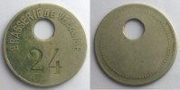 Emergency coins and tokens VEZELISE (54) Brasserie de Vézelise SVI Maillechort 25mm percé et numéroté TB+ -