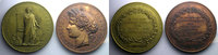 Tokens and Medals bronze Numismatique des Institutions d'Etat Assemblée Nationale Oudiné Coffret de 2 médailles en bronze 1879 73mm poinçon corne FDC -