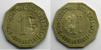 Emergency coins and tokens CHALONS/MARNE (51) Société de Consommation de l'Est - Boulangerie Elie 30,5var. 1 F Ma,10 22 mm contremarqué d'un trèfle TTB -