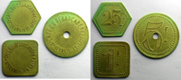 Emergency coins and tokens SAINT-GERMAIN-EN-LAYE (78) Café du Débarcadère Elie 20,1 20,2 et 20,3 25 c, 1 F, 5 F Lt,8, 4a et Rtr 23 23,5 et 30 mm TB+ -