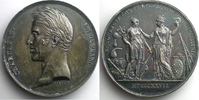 Tokens and Medals Medals of Charles X Encouragements et Récompenses à l'Industrie Caqué/De Puymaurin Médaille en argent 56mm 1827 TTB+ -