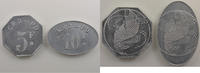 Emergency coins and tokens COULOMMIERS (77) CRD-PD Série de 2 jetons en aluminium 5 F octogonal 29mm et 10 F ovale 23x35mm SUP/FDC -