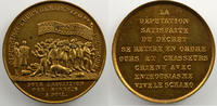 Tokens and Medals bronze Numismatique de la Révolution de 1848 Médaille en bronze doré 27mm (16 mars 1848) Manifestation des Bonnets à poil SUP/FDC -